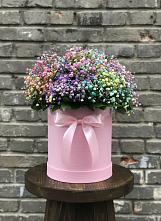 Цветочная композиция из Гипсофила и Розы в шляпной коробке #REPLACE_PRED# Кандалакше