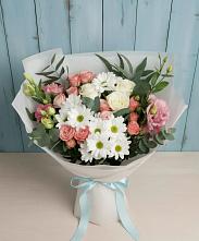 Букет цветов из:  Розы, Лизиантусы и Хризантемы в Кандалакше