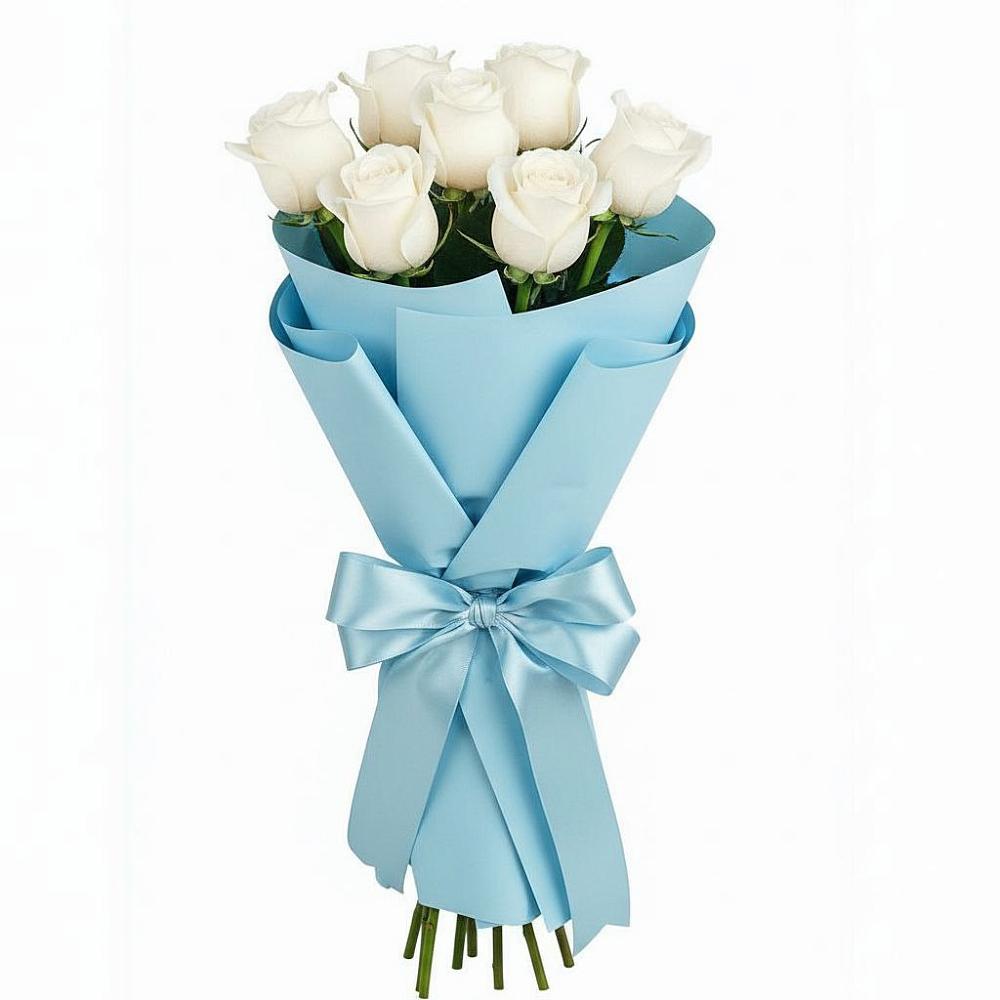 Букет 7 белых роз Проуд в Кандалакше