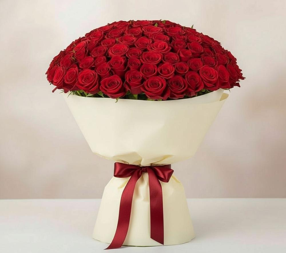 Букет 101 Красная роза Милано в Кандалакше