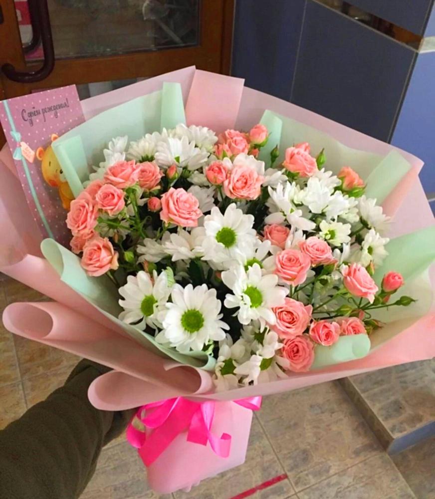 Букет цветов из: Розы и Хризантемы в Кандалакше