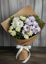 Букет цветов из:  Хризантемы и Розы в Кандалакше