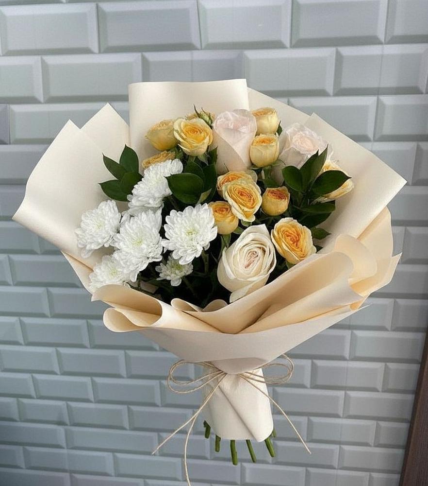 Букет цветов из: Розы и Хризантемы в Кандалакше