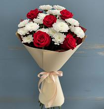 Букет цветов из:  Розы и Хризантемы в Кандалакше