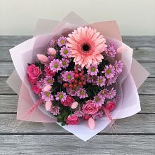 Букет цветов из:  Розы, Герберы и Хризантемы #REPLACE_PRED# Кандалакше