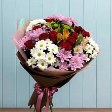 Букет цветов из:  Розы, Хризантемы и Альстромерии в Кандалакше