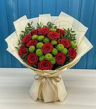 Букет цветов из:  Розы и Хризантемы в Кандалакше