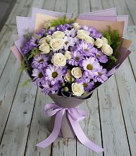 Букет цветов из:  Хризантемы и Розы в Кандалакше